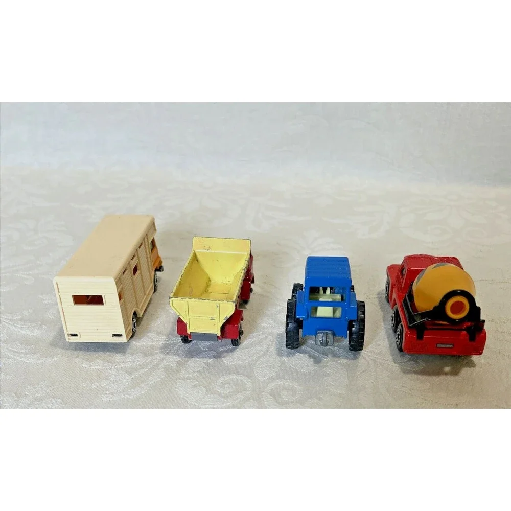 Vintage Matchbox Superfast Diecast Lot 4 Lesney England Tractor Cement Dump Trk